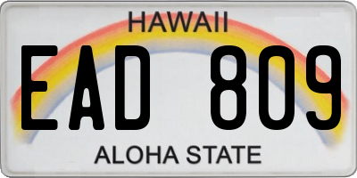 HI license plate EAD809