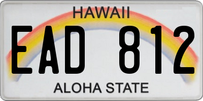 HI license plate EAD812