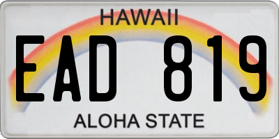 HI license plate EAD819