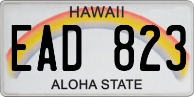 HI license plate EAD823