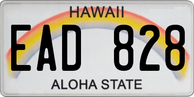HI license plate EAD828