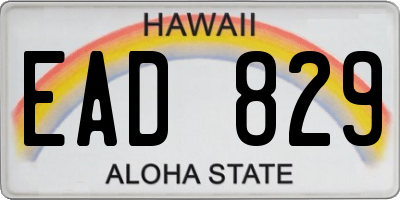 HI license plate EAD829