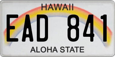 HI license plate EAD841