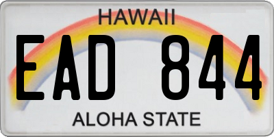 HI license plate EAD844