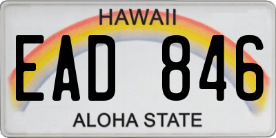 HI license plate EAD846