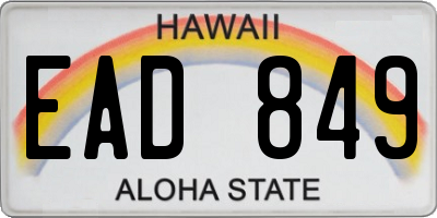 HI license plate EAD849