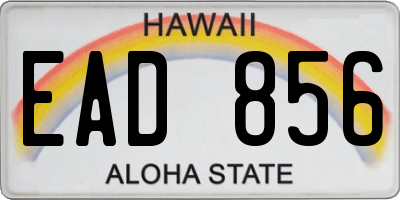 HI license plate EAD856