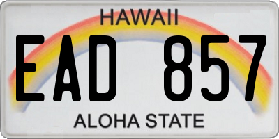 HI license plate EAD857