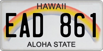 HI license plate EAD861