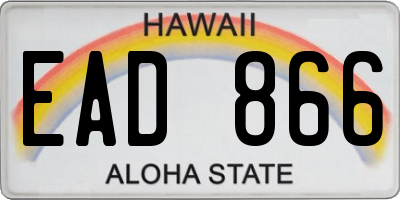 HI license plate EAD866