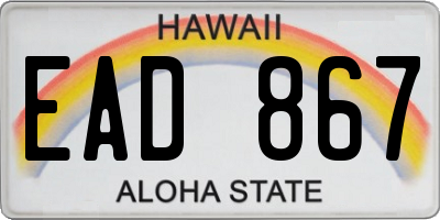 HI license plate EAD867