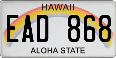 HI license plate EAD868