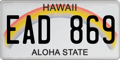 HI license plate EAD869
