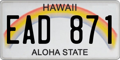 HI license plate EAD871