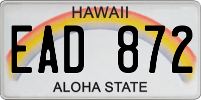 HI license plate EAD872