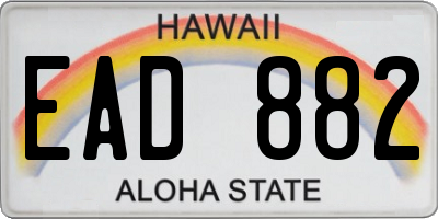 HI license plate EAD882