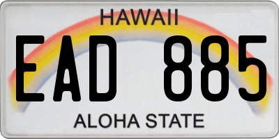 HI license plate EAD885