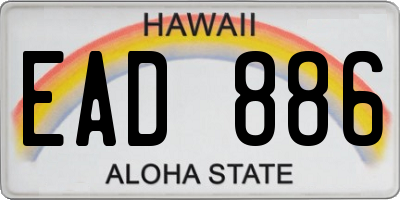 HI license plate EAD886