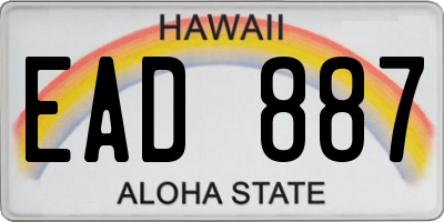 HI license plate EAD887