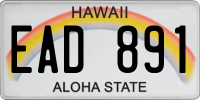 HI license plate EAD891