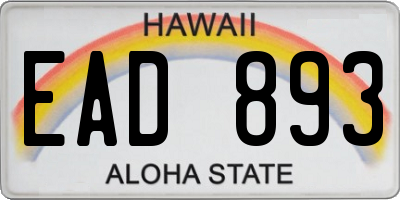 HI license plate EAD893