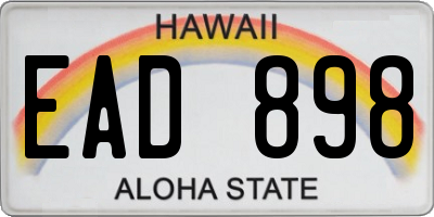 HI license plate EAD898