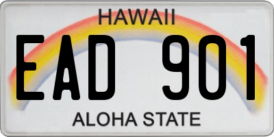 HI license plate EAD901