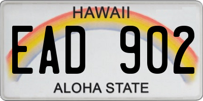 HI license plate EAD902