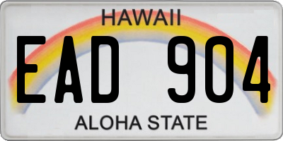 HI license plate EAD904