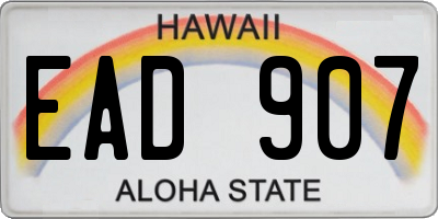 HI license plate EAD907