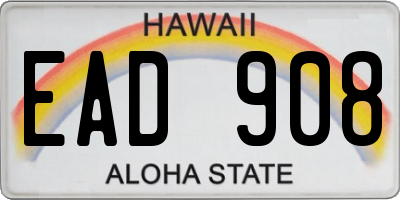 HI license plate EAD908