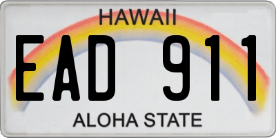 HI license plate EAD911