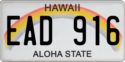 HI license plate EAD916