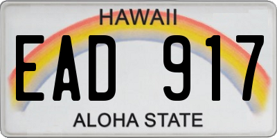 HI license plate EAD917