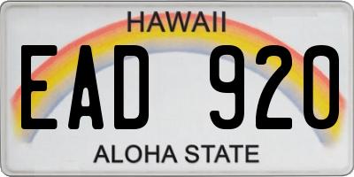 HI license plate EAD920