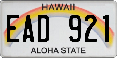 HI license plate EAD921