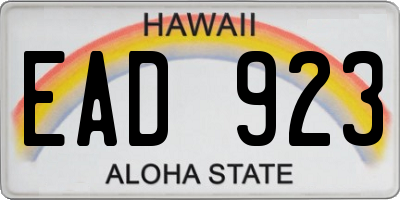 HI license plate EAD923
