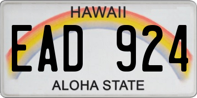 HI license plate EAD924