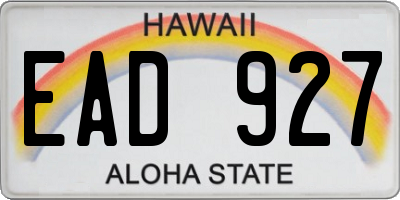 HI license plate EAD927