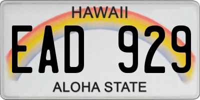 HI license plate EAD929