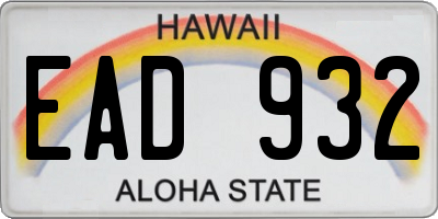 HI license plate EAD932