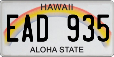 HI license plate EAD935