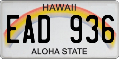 HI license plate EAD936