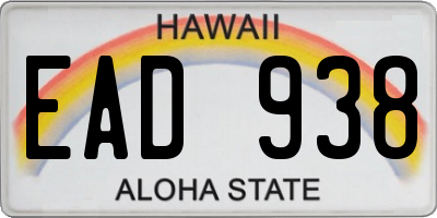 HI license plate EAD938