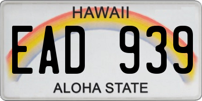 HI license plate EAD939