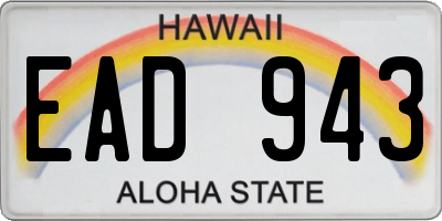 HI license plate EAD943