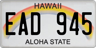 HI license plate EAD945