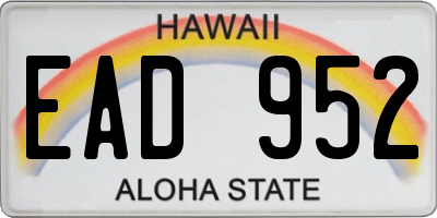 HI license plate EAD952