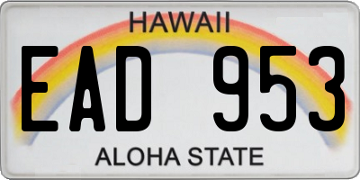 HI license plate EAD953