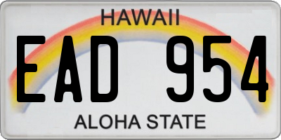 HI license plate EAD954